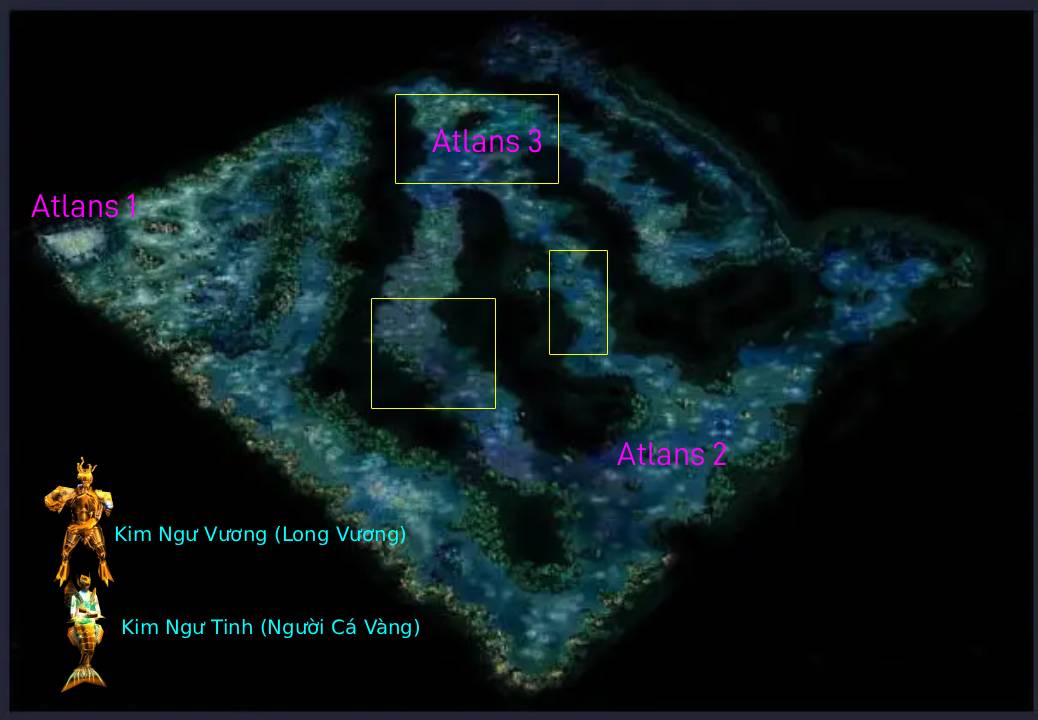 Bản đồ vị trí Boss Vàng tại Atlans trong MU Online